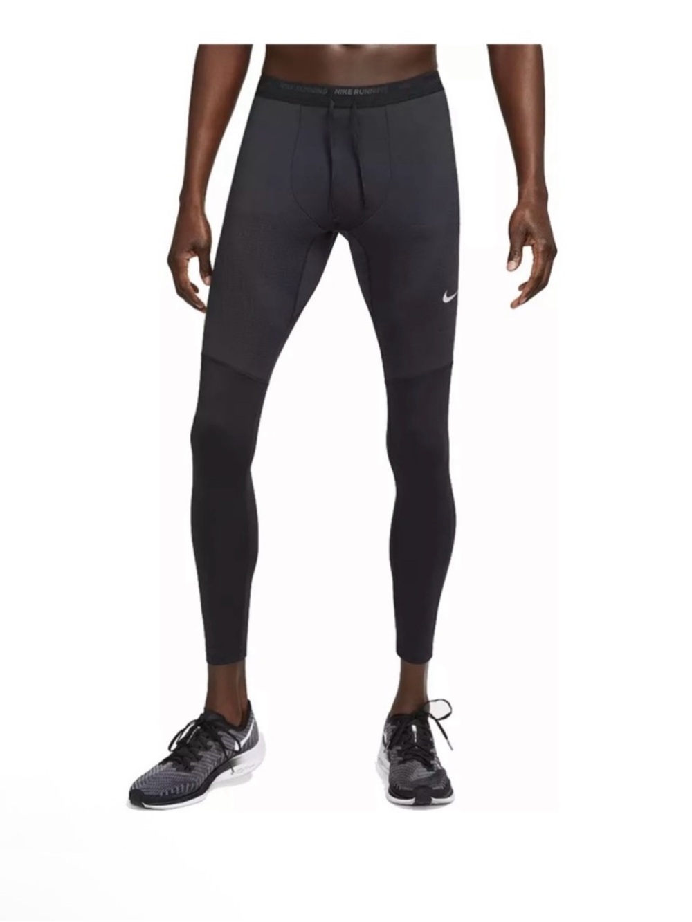 NWT Nike Men's Phenom Elite Black Running Tights Ankle Length, Size XL